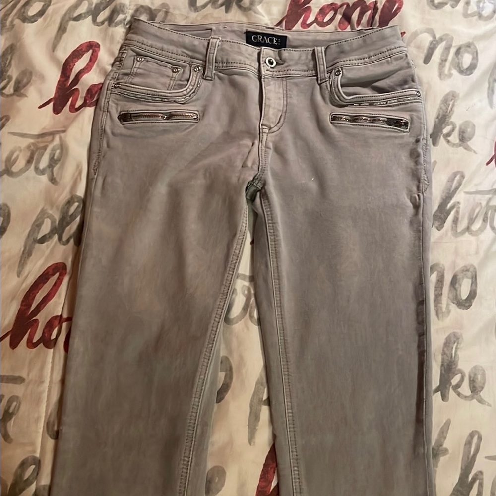 Grace in LA Gray Jeans Size 28